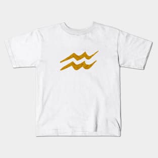 Aquarius Golden Symbol Kids T-Shirt